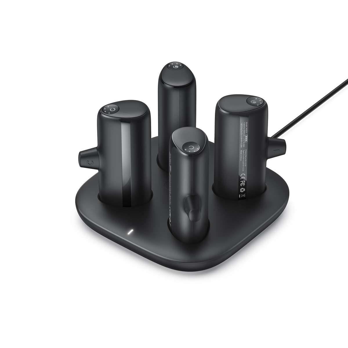 4 Veger W007CK 5000mAh išorinių baterijų rinkinys (2x Lightning + 2x USB-C) su įkrovimo stotele - juoda