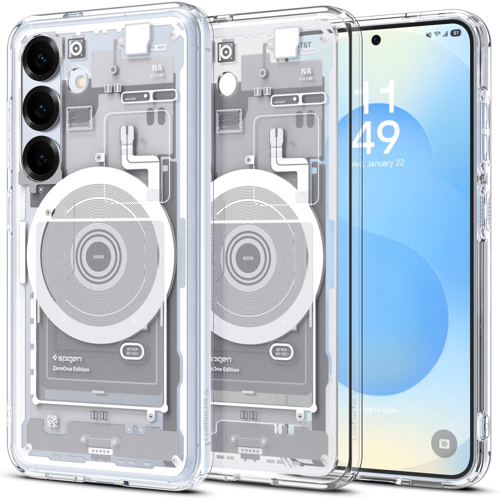 Spigen Ultra Hybrid Mag dėklas telefonui Samsung Galaxy S25 Zero One - baltas