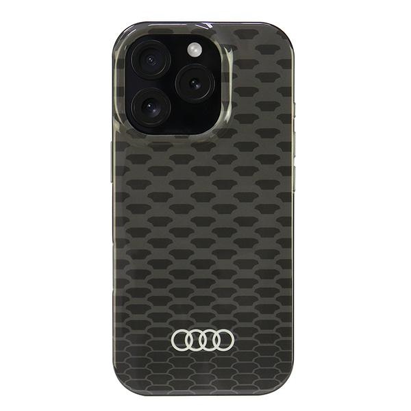 Audi IML Siuvinėjimo raštas Magnetinis iPhone 16 Pro 6.3" juodas/juodas kietas dėklas AU-IMLMIP16P-Q5/D3-BK