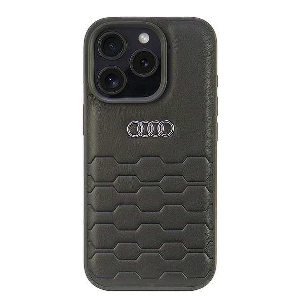 Audi Sintetinės odos iPhone 16 Pro 6.3" juodas/juodas kietas dėklas AU-TPUPCIP16P-GT/D2-BK