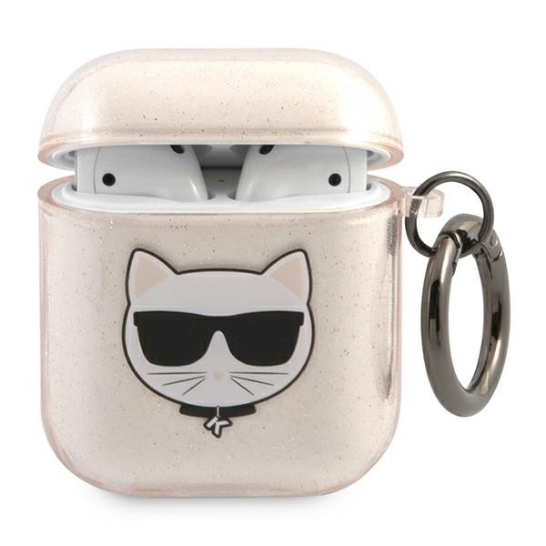 Karl Lagerfeld Glitter Choupette dėklas AirPods 1/2 – auksinis