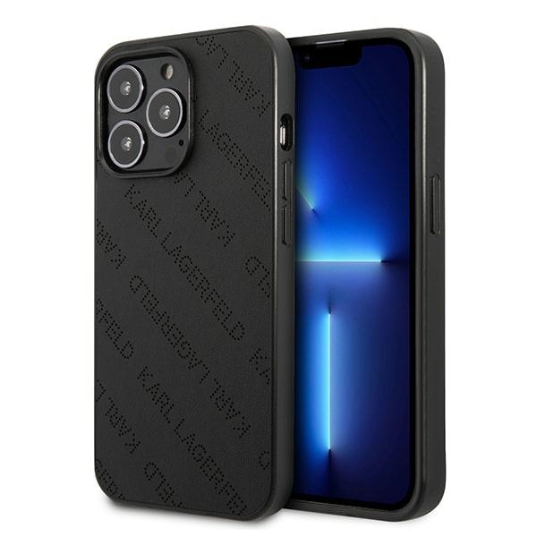 Karl Lagerfeld perforuotas Allover dėklas iPhone 13 Pro / 13 6.1" - juoda