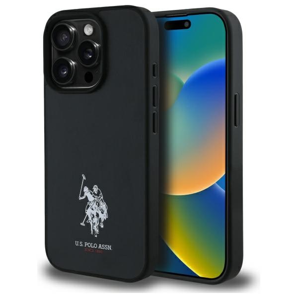US Polo USHCP15XPGEK iPhone 15 Pro Max 6.7" juodas/juodas Odinis išsiuvinėta DH spalva