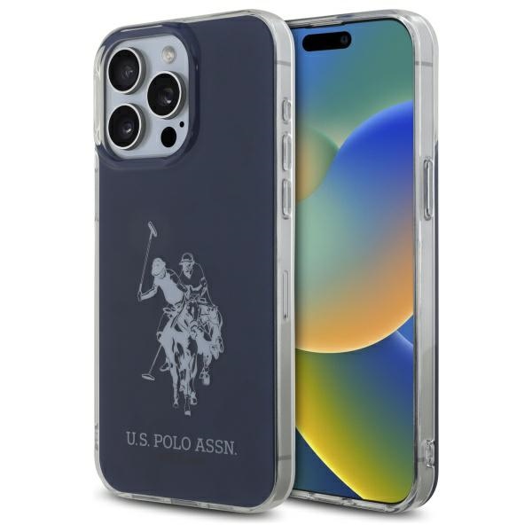 US Polo USHCP15XTPUHRBV iPhone 15 Pro Max 6.7" mėlyna/mėlyna Blizgus Didelis Logotipas
