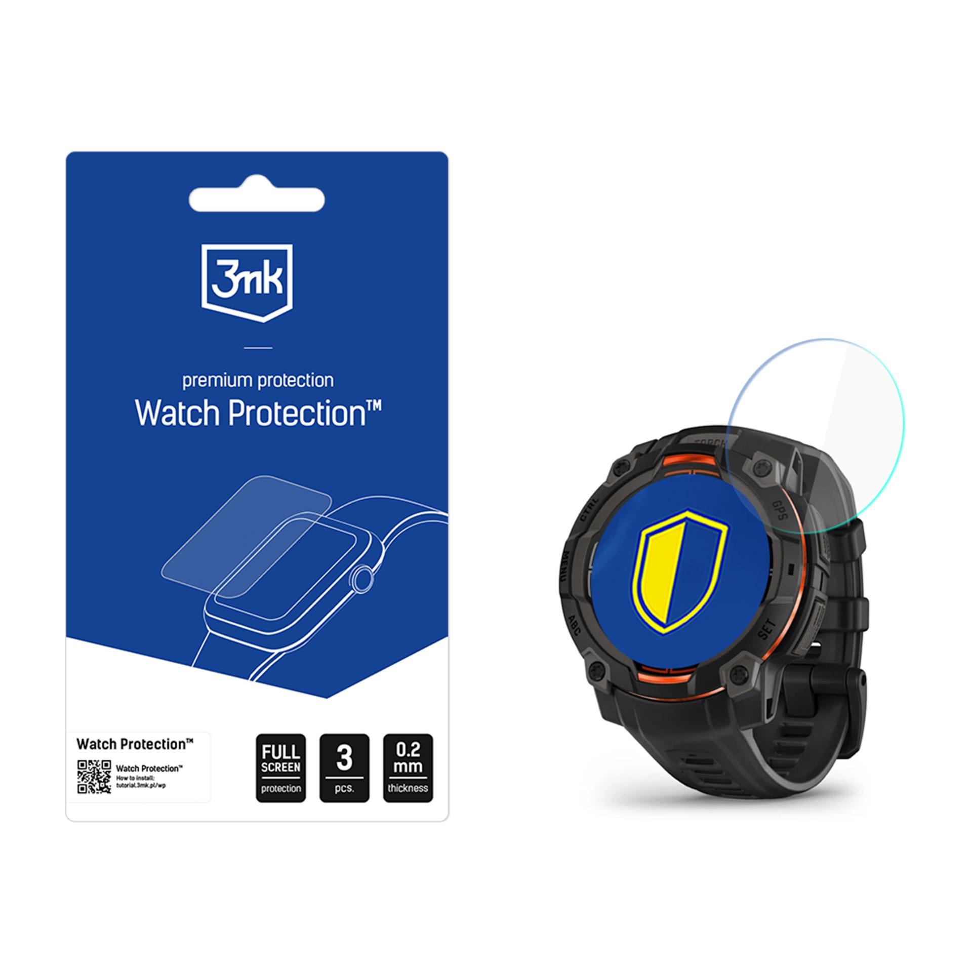 Išmaniojo laikrodžio apsauginis stiklas 3mk Watch Protection FlexibleGlass Garmin Instinct 3 45mm (Amoled, Solar)