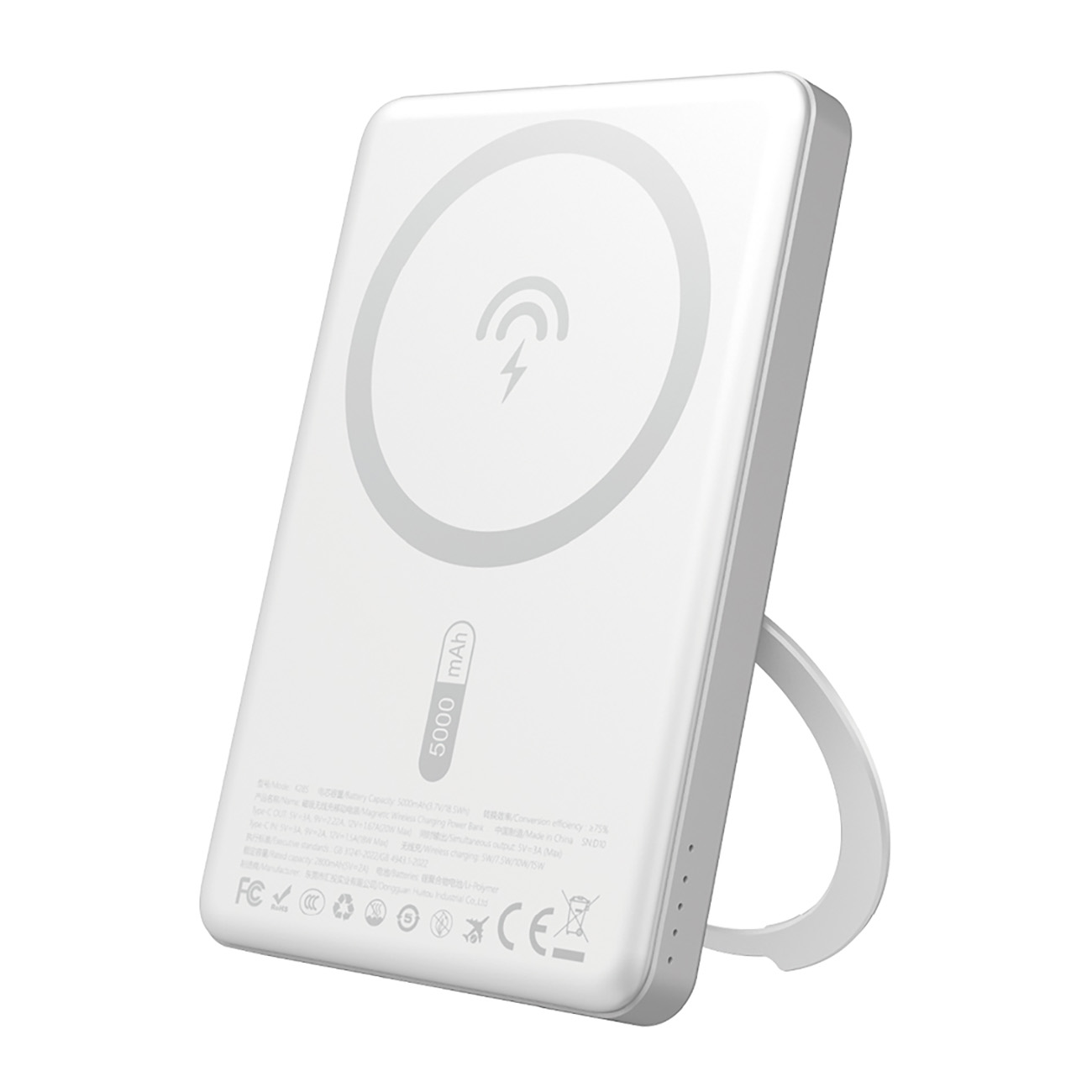 Dudao K28S 20W PD 5000mAh Išorinė baterija su Magnetine funkcija ir stovu - sidabrinė