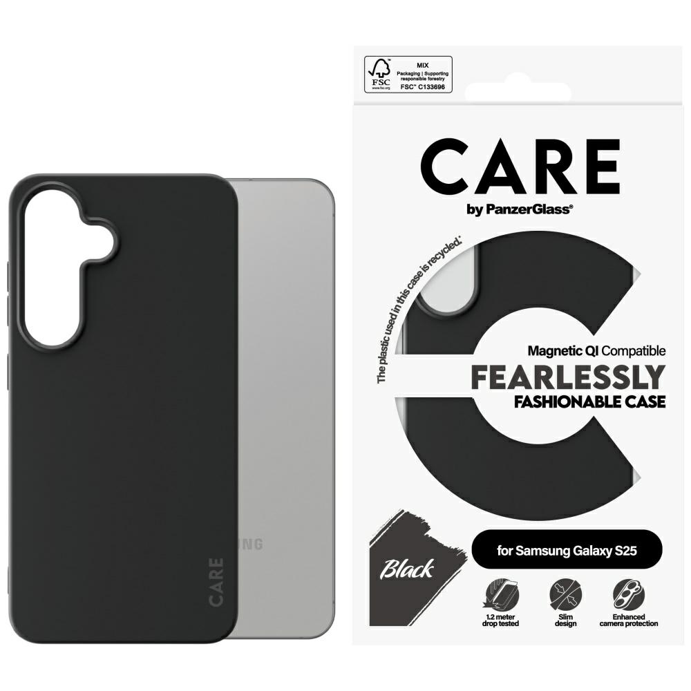CARE by PanzerGlass Mados QI dėklas Samsung Galaxy S25 - juodas