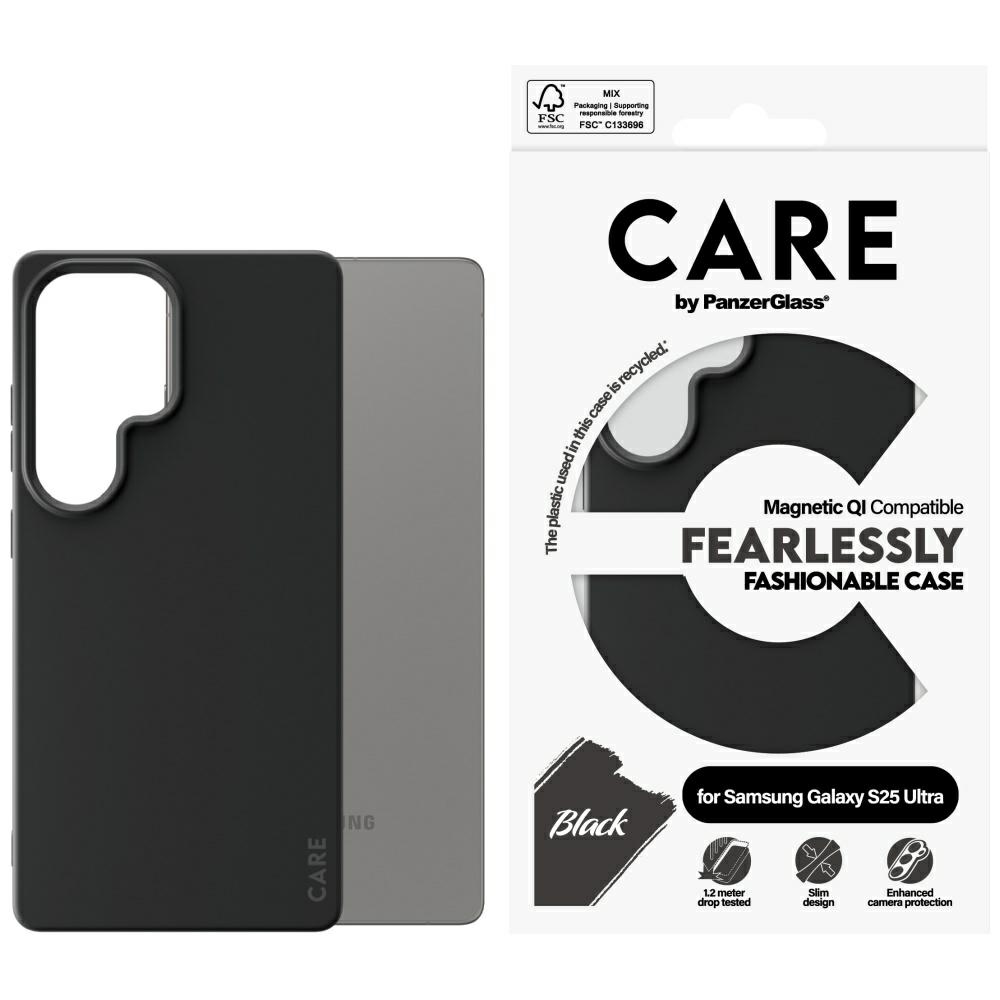 CARE by PanzerGlass Mados QI dėklas Samsung Galaxy S25 Ultra - juodas