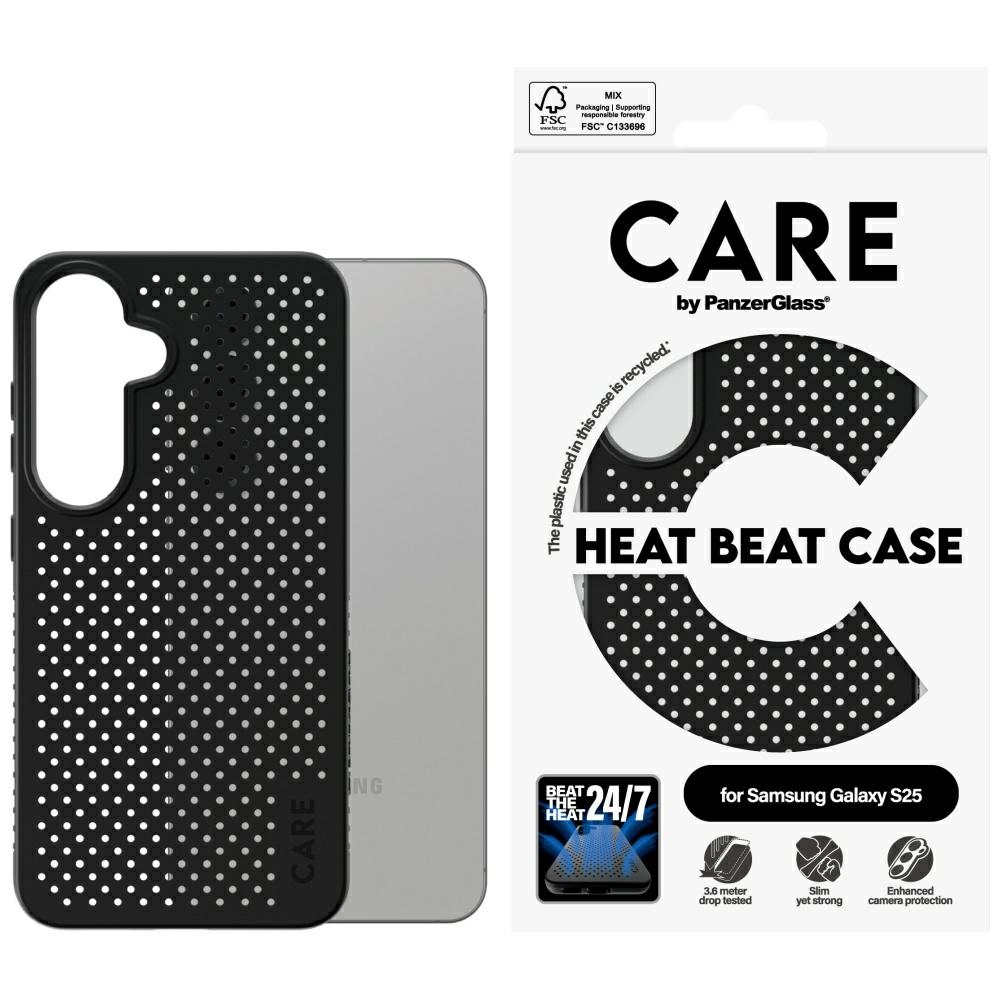 CARE by PanzerGlass Funkcinis Heat Beat dėklas telefonui Samsung Galaxy S25 - Juodas