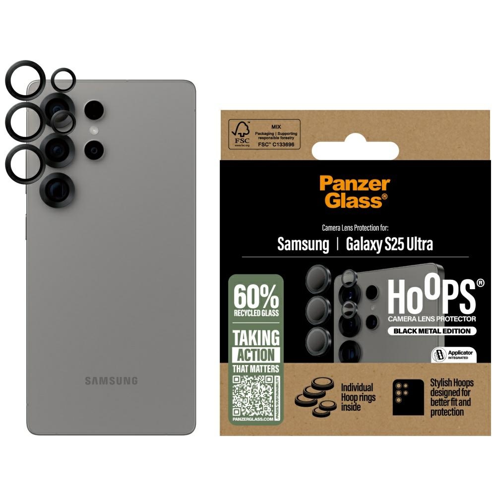 PanzerGlass Hoops objektyvo apsauginis stiklas Samsung Galaxy S25 Ultra juodas