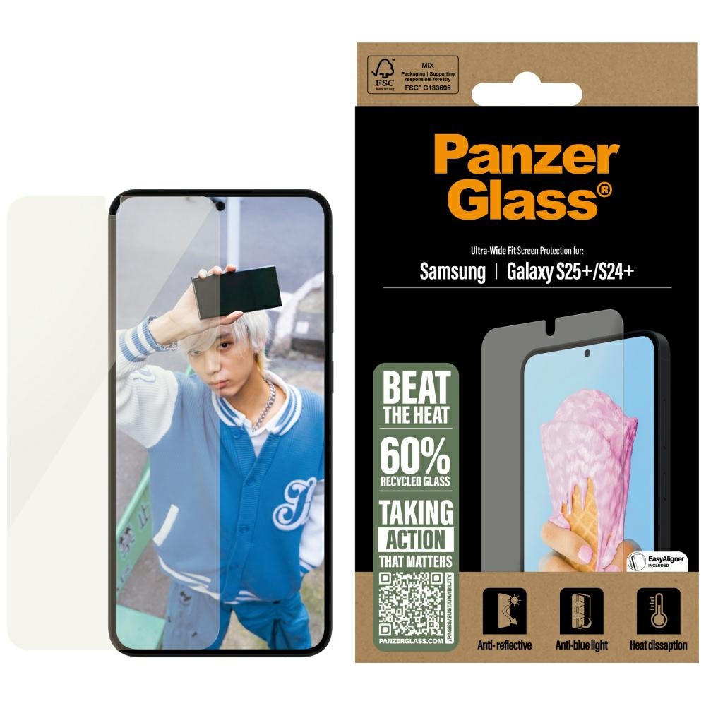 PanzerGlass All-in-One Ultra-Wide Fit apsauginis stiklas Samsung Galaxy S25+