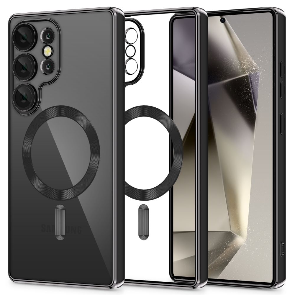 Tech-Protect MagFlex dėklas telefonui Samsung Galaxy S25 Ultra - skaidrus juodas