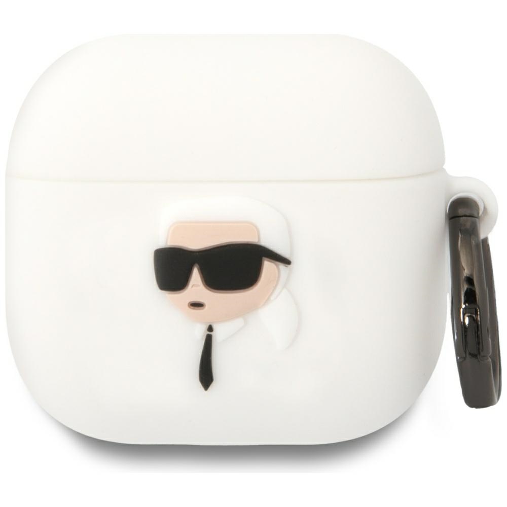 Karl Lagerfeld 3D silikoninis NFT dėklas AirPods 4 - baltas