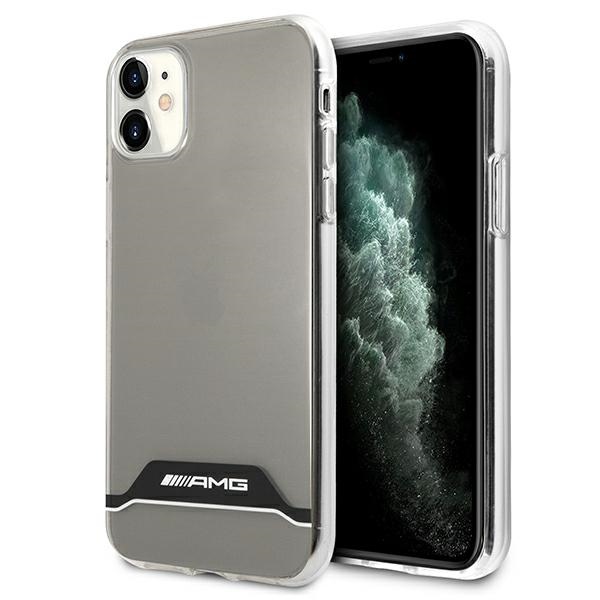 AMG Electroplate juodas ir baltas dėklas iPhone 11 / XR 6.1" - skaidrus