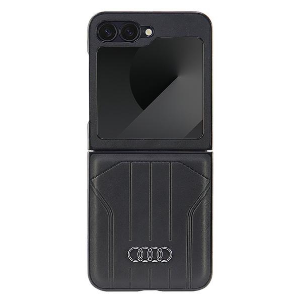Audi dirbtinės odos magnetinis dėklas Samsung Galaxy Z Flip 6 - juodas