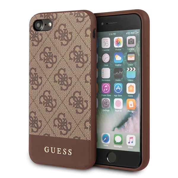 Guess 4G Stripe Collection dėklas telefonui iPhone 7 / 8 / SE 2020 / SE 2022 - Rudas
