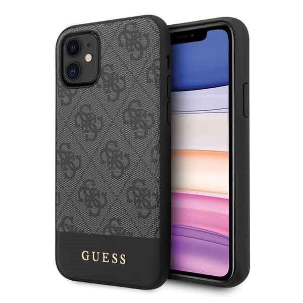 Guess 4G Stripe Collection dėklas telefonui iPhone 11 6.1" / Xr - Pilkas