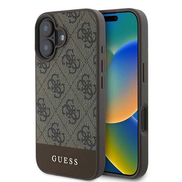 Guess 4G apatinė juostelė dėklas telefonui iPhone 16 Plus 6.7" - ruda