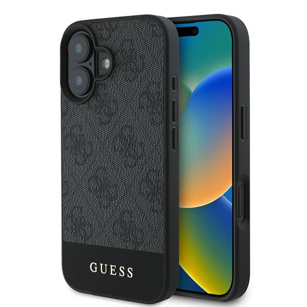 Guess 4G apatinė juostelė dėklas telefonui iPhone 16 Plus 6.7" - pilka