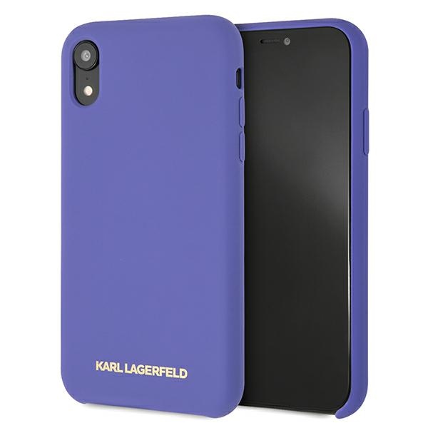 Karl Lagerfeld silikoninis iPhone Xr dėklas telefonui - violetinis