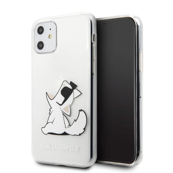 Karl Lagerfeld Choupette Fun dėklas telefonui iPhone 11 / Xr - permatomas