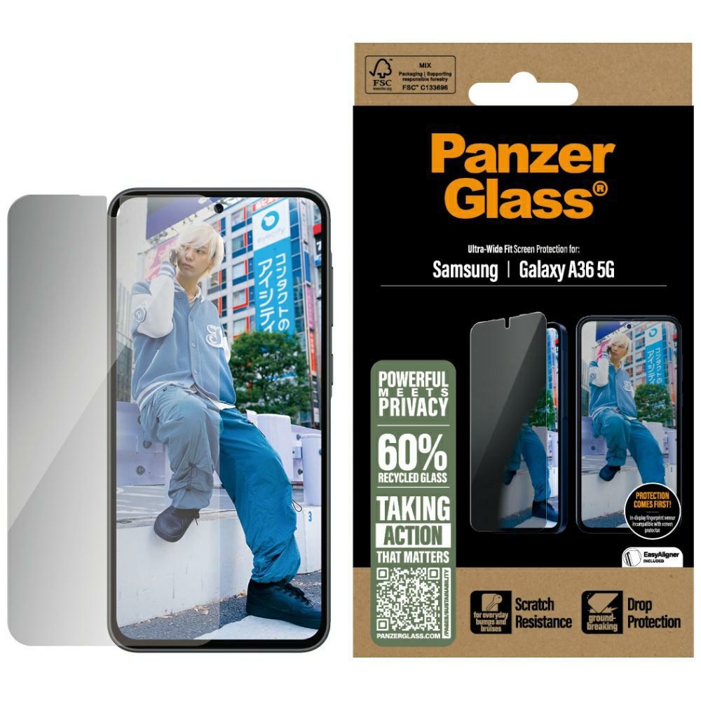 PanzerGlass Itin plonas privatumo stiklas Samsung Galaxy A36 5G