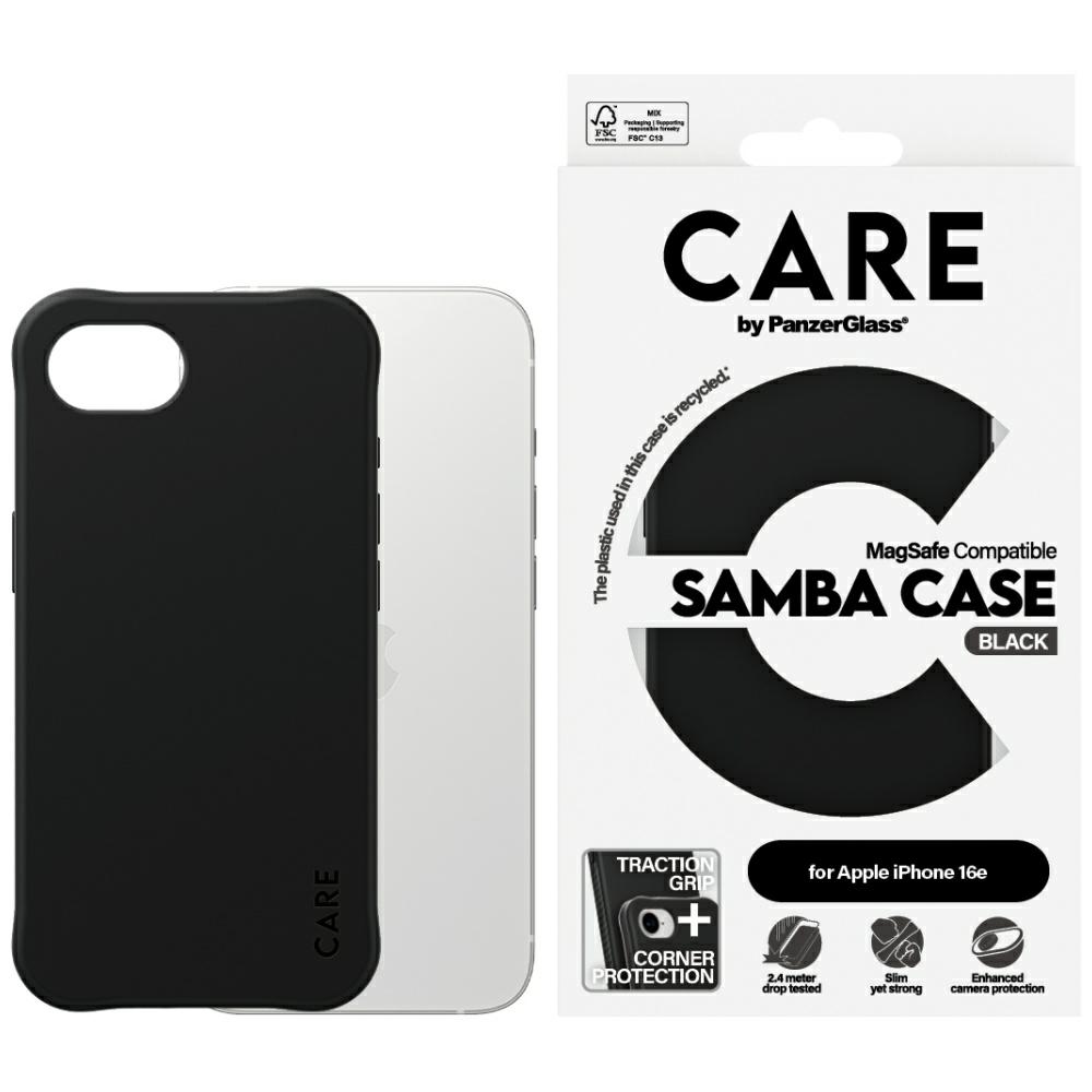 CARE by PanzerGlass Mados Magnetinis iPhone 16e dėklas - juodas