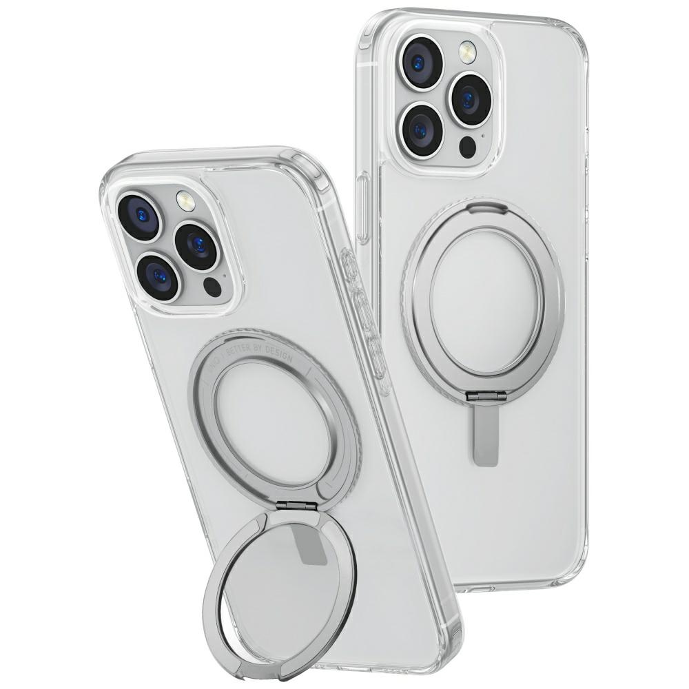 Uniq Swivix 360 sukamas stovas dėklas telefonui iPhone 16 Pro Max - skaidrus