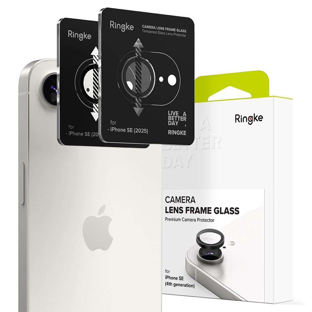 Ringke Camera Frame apsauginis stiklas 2 vnt. iPhone 16e - juoda