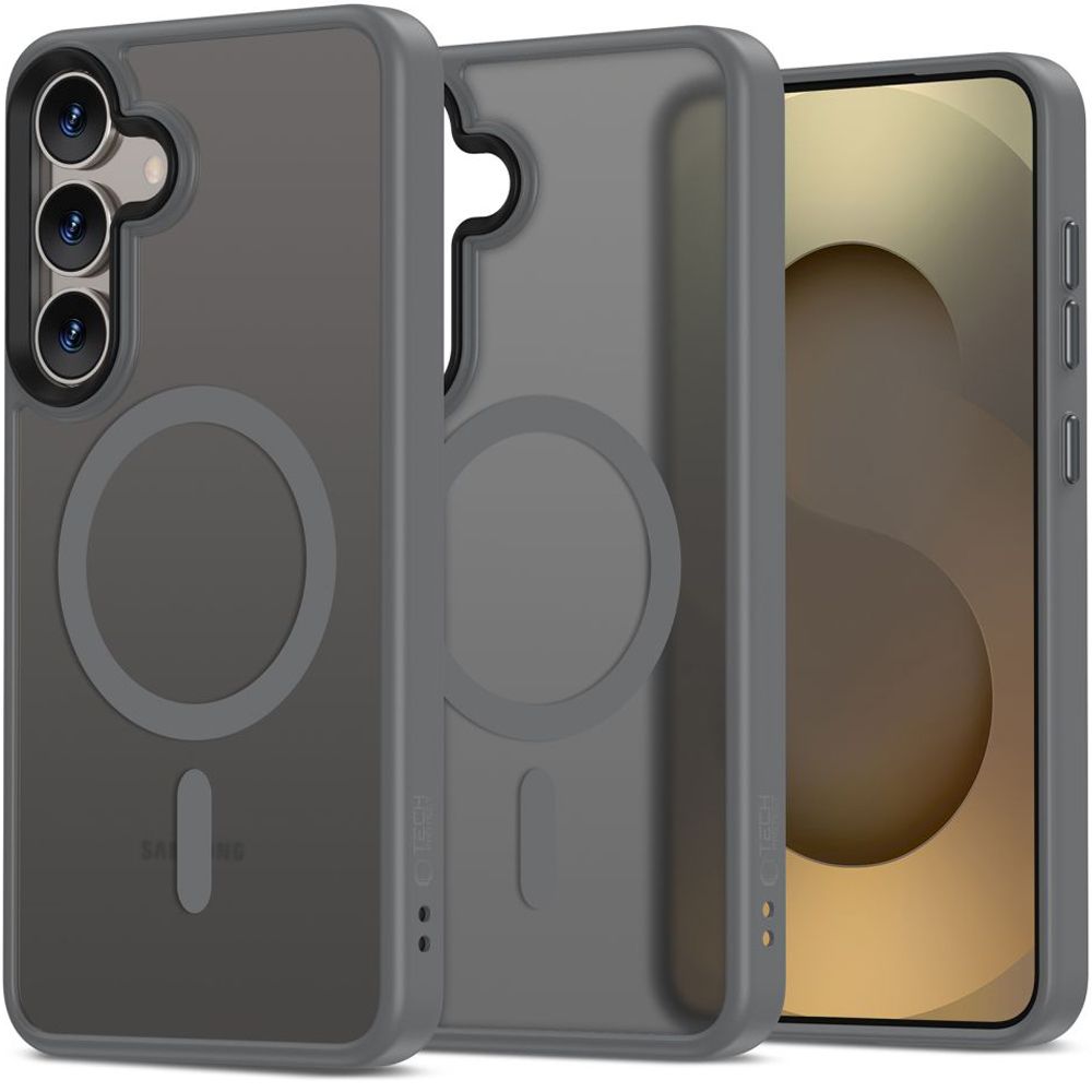 Tech-Protect MagMat Magnetinis dėklas telefonui Samsung Galaxy S25 - skaidrus pilkas