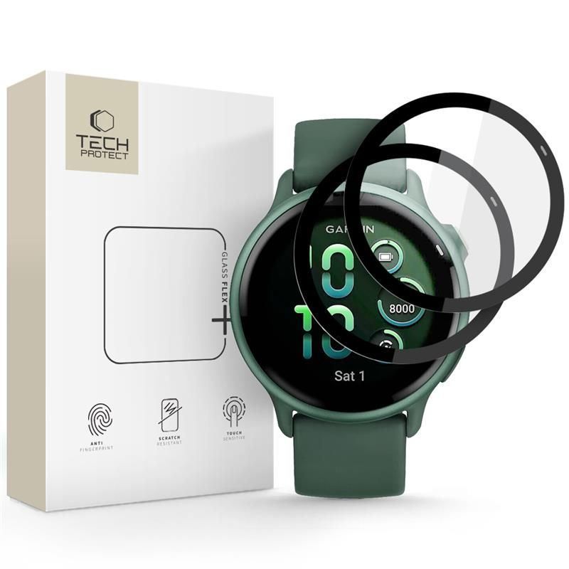 Tech-Protect Glass Flex+ 2 dalių hibridinis stiklas Garmin Vivoactive 6 - juodas