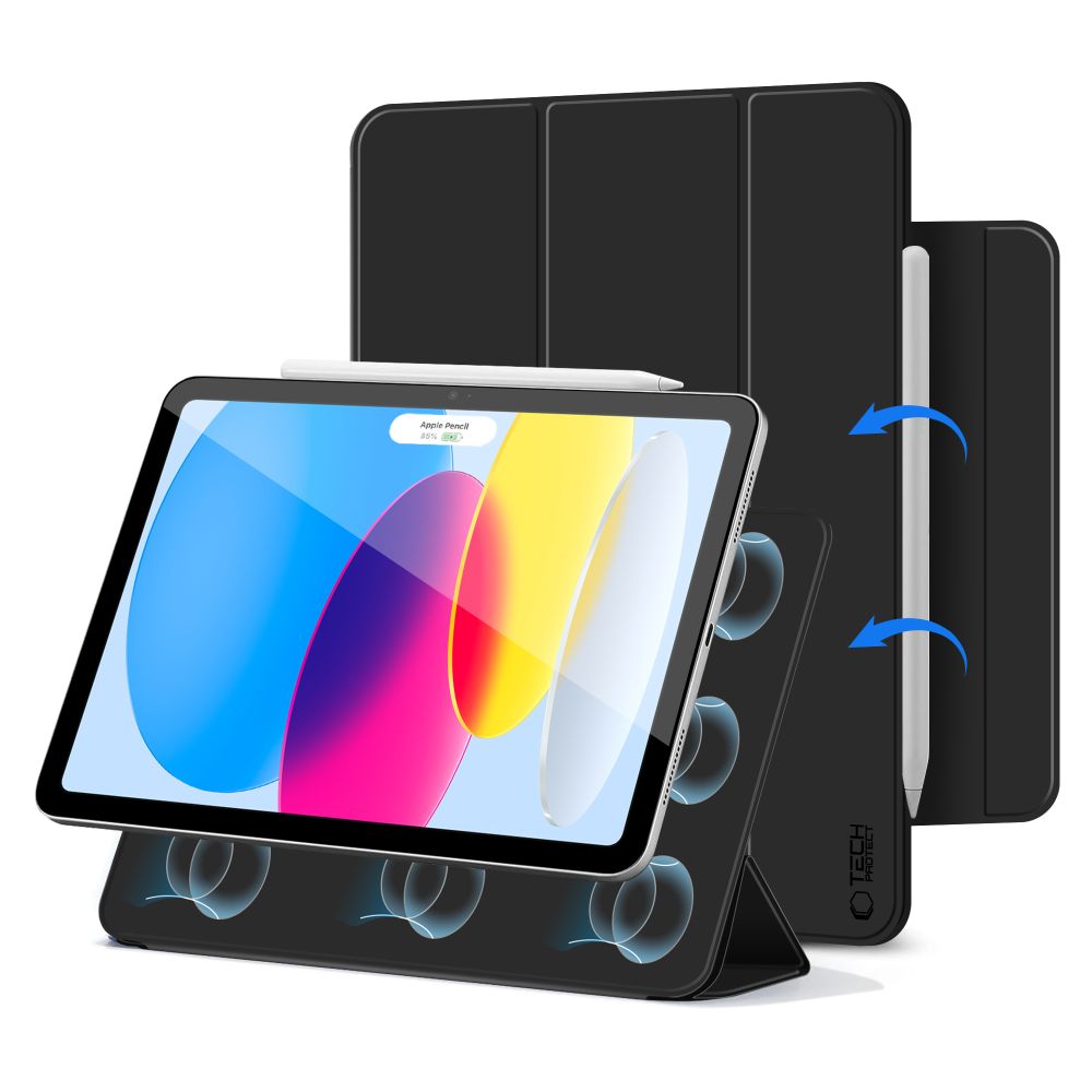 Tech-Protect Smartcase magnetinis dėklas iPad 10.9” 2022 / iPad 11” 2025 planšetiniam kompiuteriui - juodas