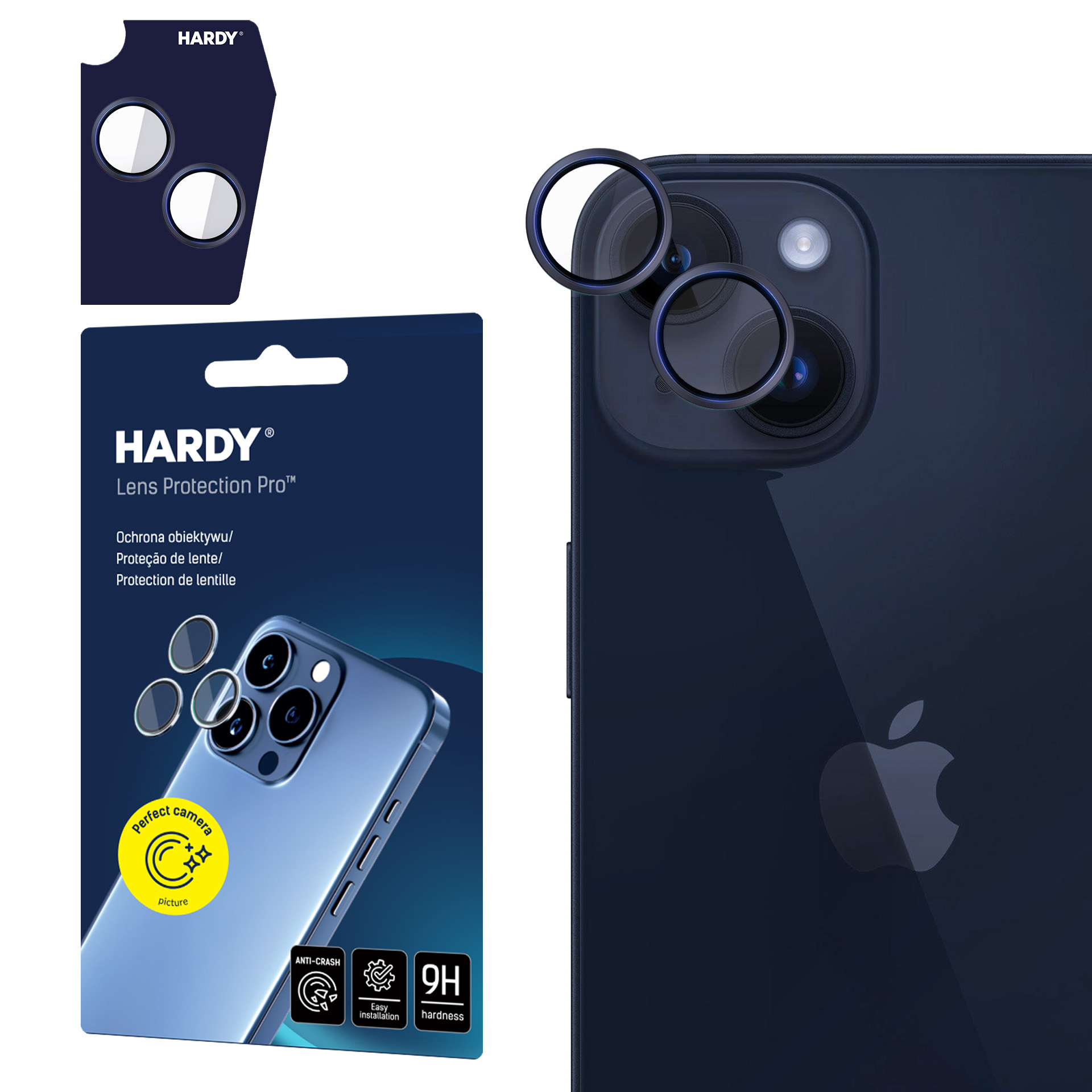3mk HARDY objektyvo apsauga Pro stiklas Apple iPhone 14 / 14 Plus - Grafitas