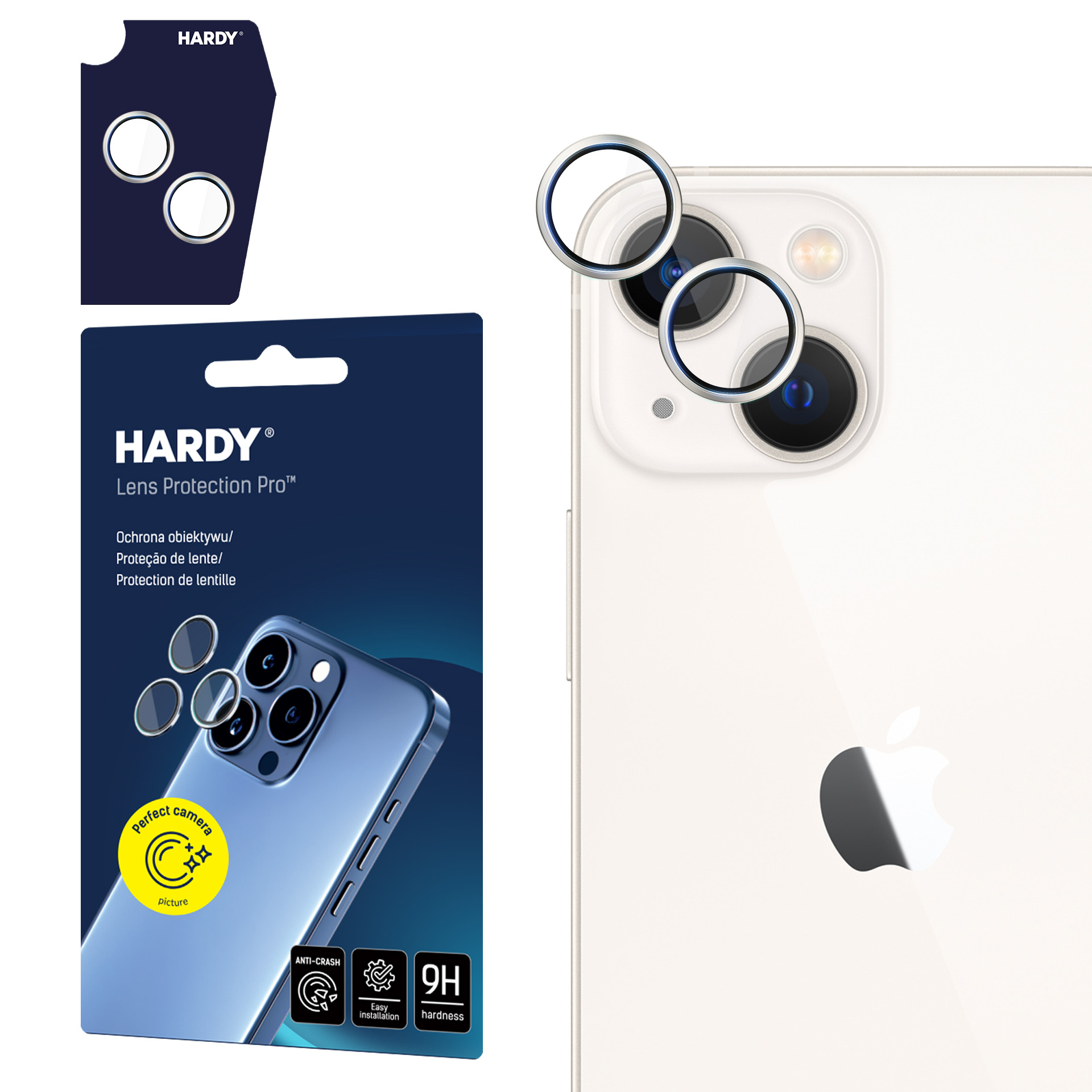 3mk HARDY objektyvo apsauga Pro stiklas Apple iPhone 14 / 14 Plus - Sidabrinis