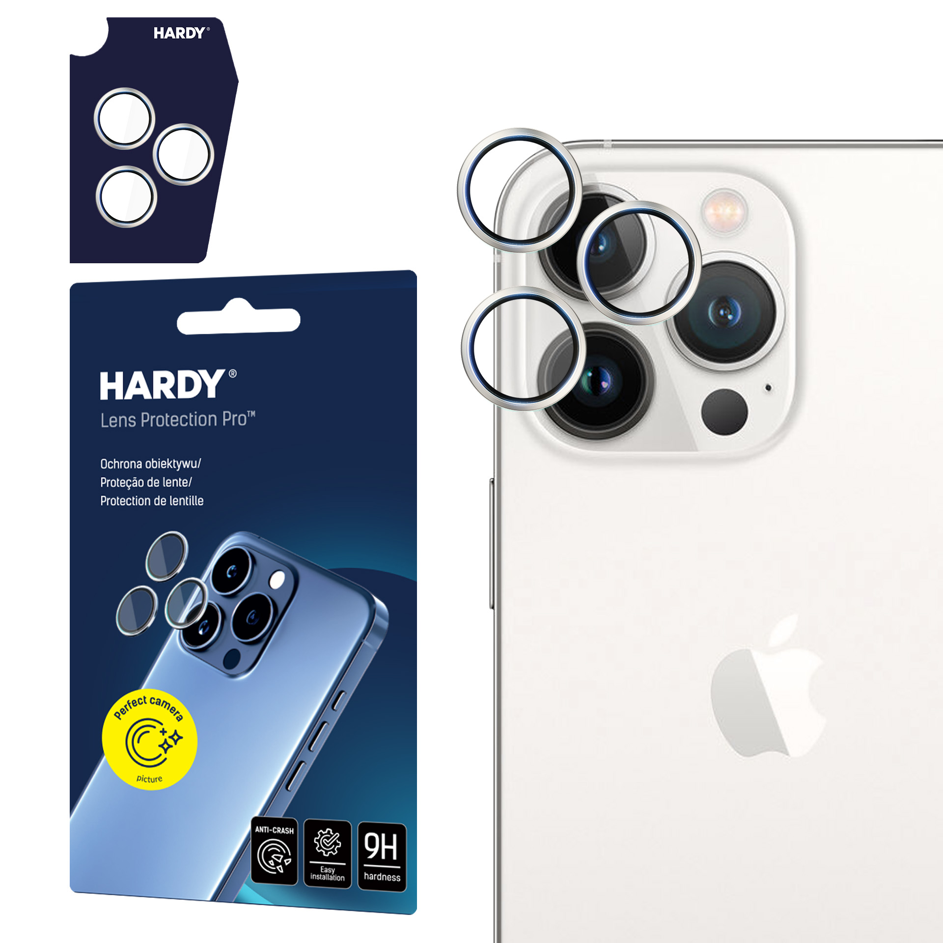 3mk HARDY objektyvo apsauga Pro stiklas Apple iPhone 14 Pro / 14 Pro Max - Sidabrinis