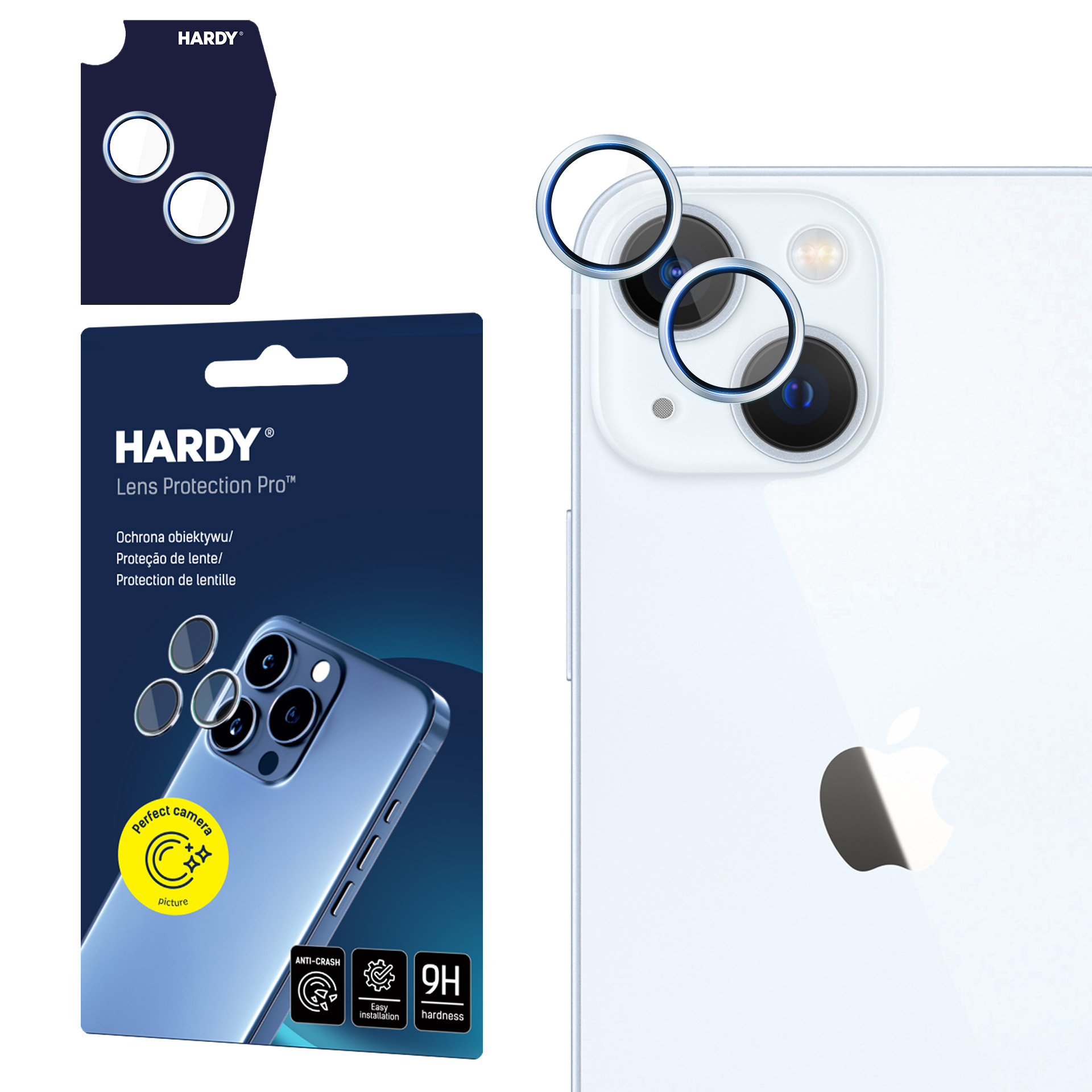 3mk HARDY objektyvo apsauginis stiklas Apple iPhone 15 / 15 Plus - mėlyna