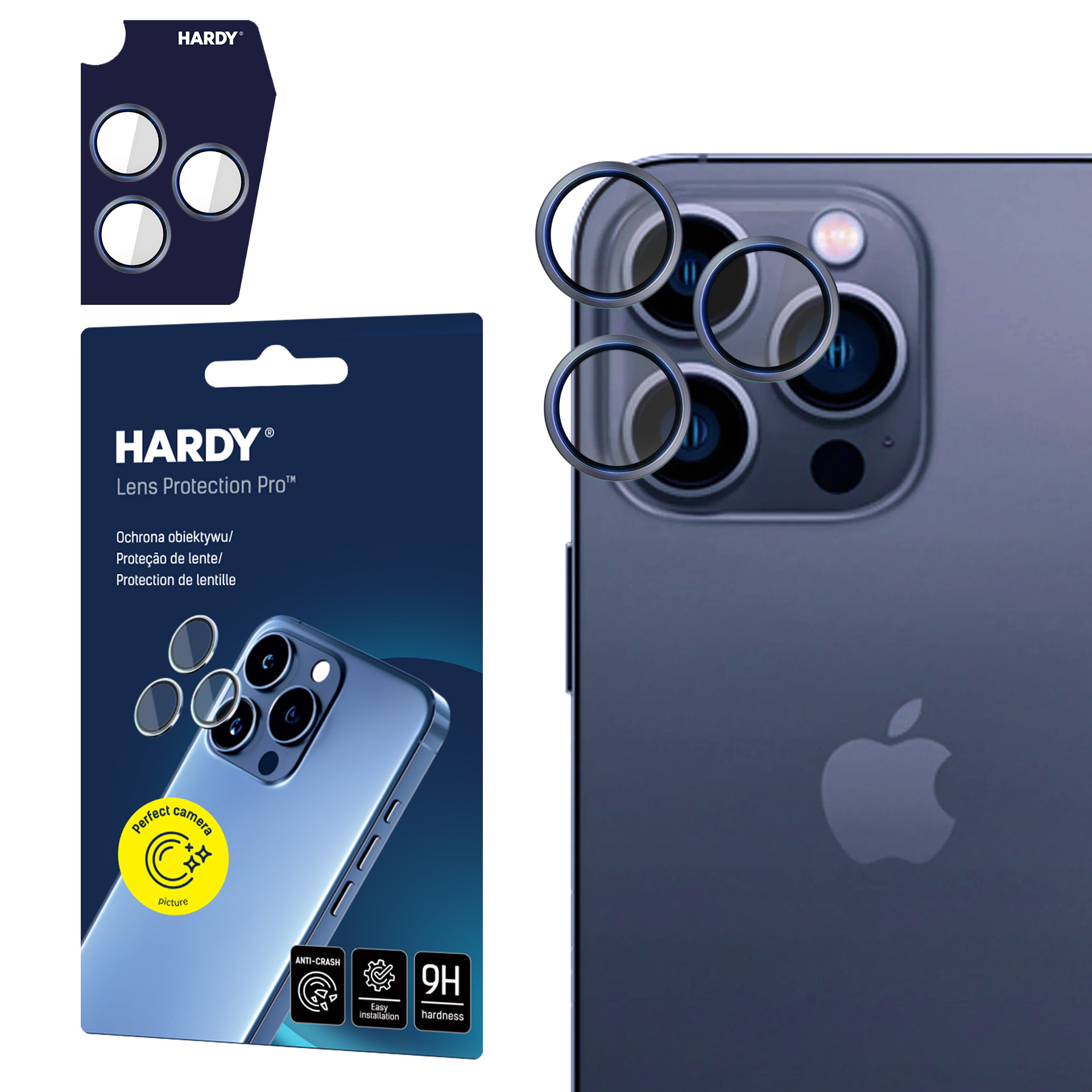 3mk HARDY objektyvo apsauginis stiklas Apple iPhone 15 Pro Max - mėlyna