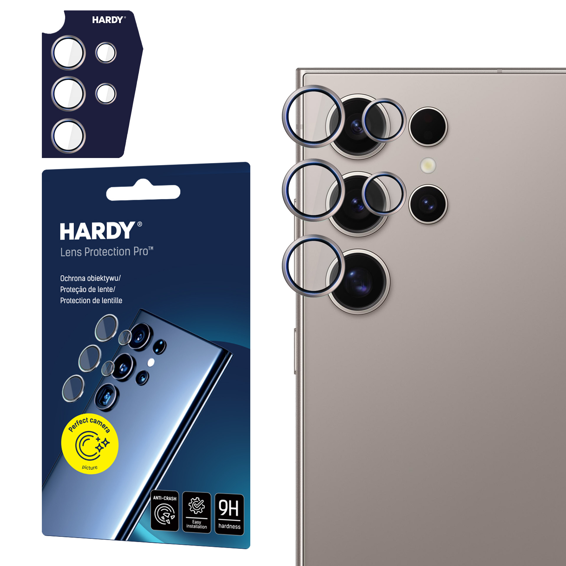 3mk HARDY objektyvo apsauginis stiklas Samsung Galaxy S24 Ultra - pilka