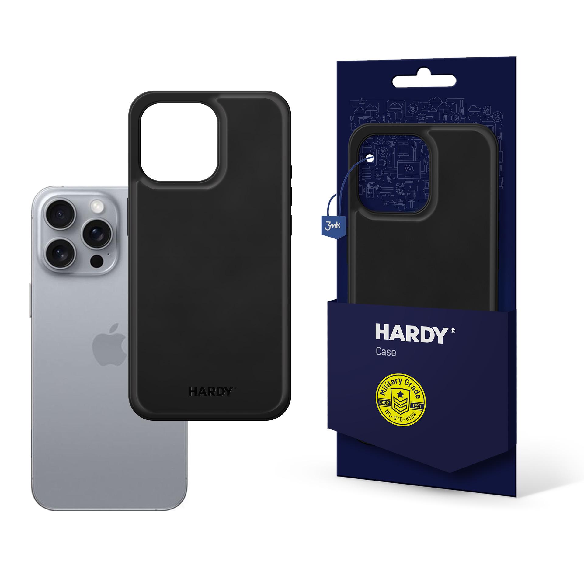 3mk Hardy Apple Silky Leather MagDėklas Apple iPhone 16 Pro - Juodas