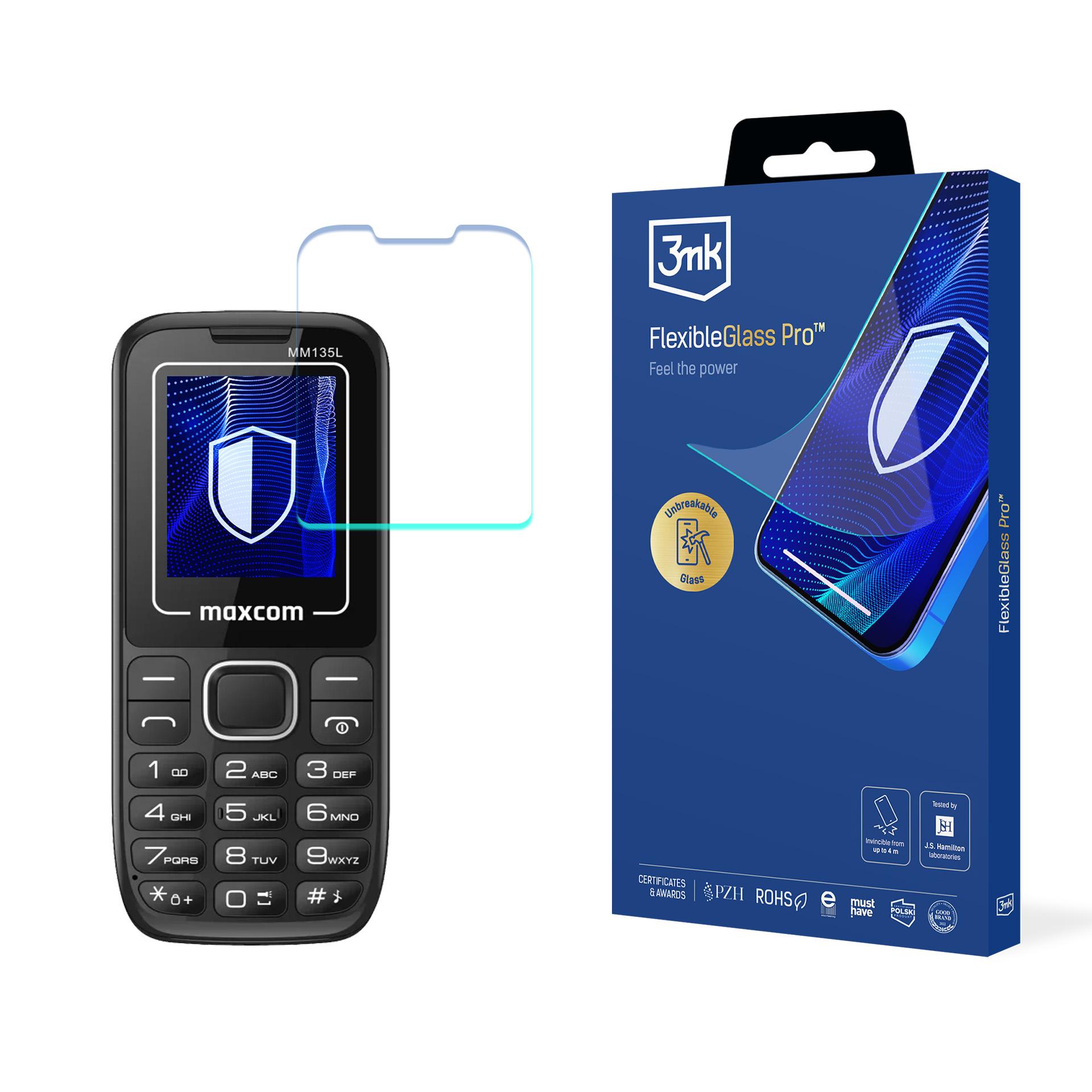 Hibridinis stiklas 3mk FlexibleGlass Pro ant Maxcom Classic MM135L