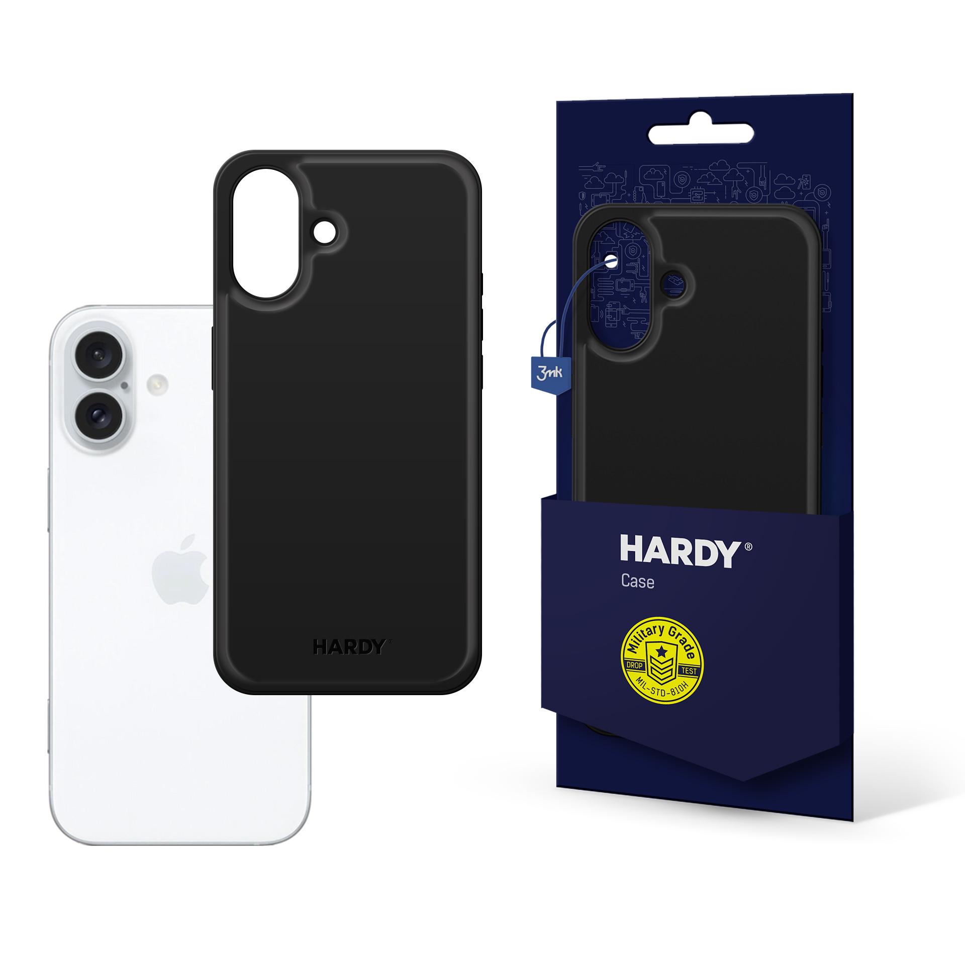 3mk Hardy Apple Silky Leather Magnetinis dėklas telefonui Apple iPhone 16 - juodas