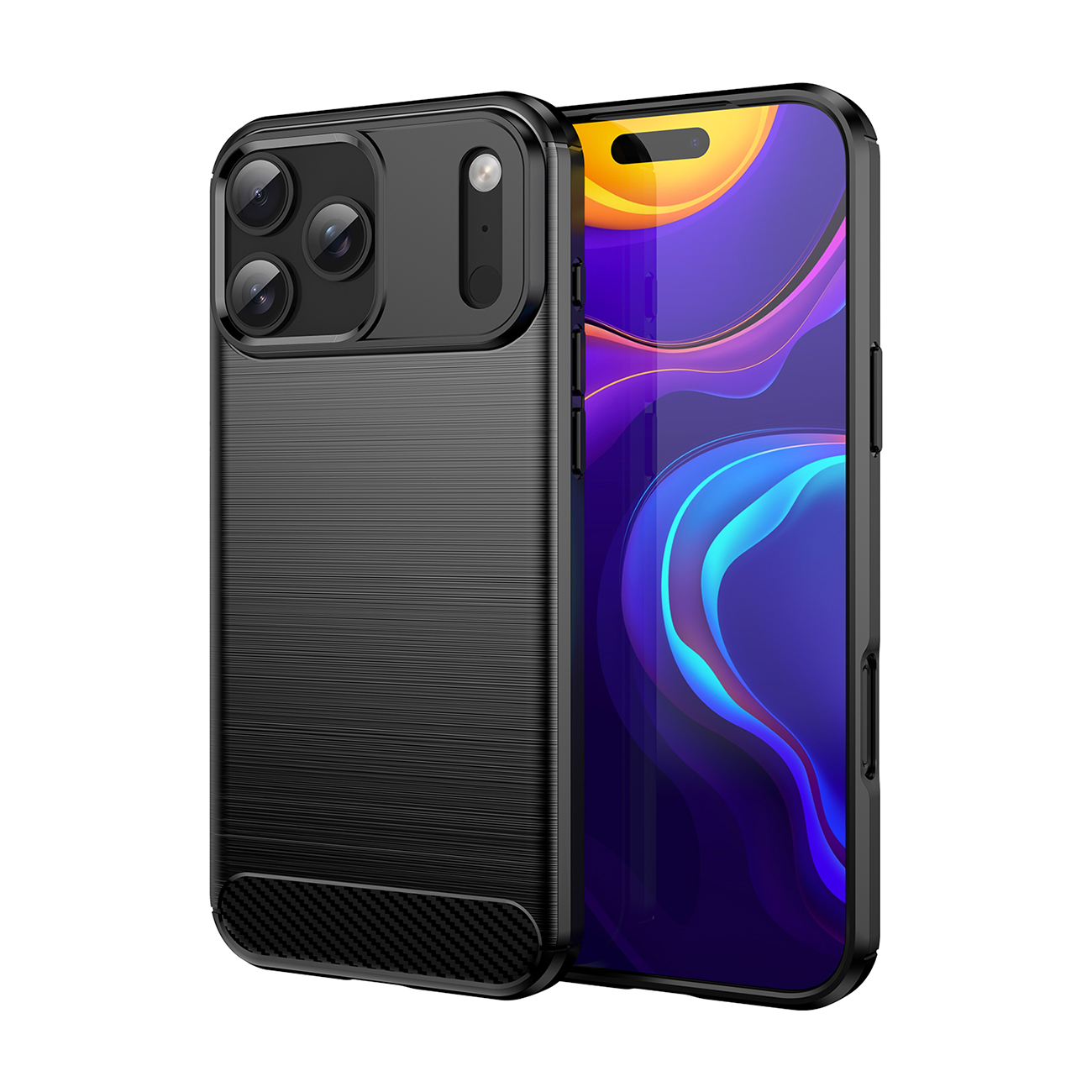 Carbon dėklas telefonui iPhone 17 Pro - juodas