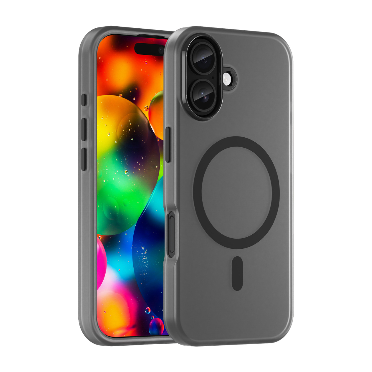 Magnetinis abrazyvinis dėklas telefonui iPhone 17, suderinamas su MagSafe - matinė juoda