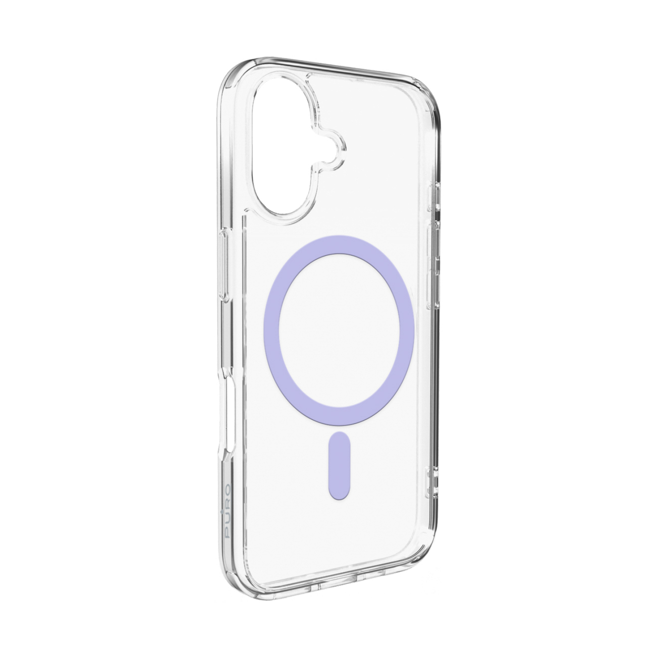 Puro Lite Mag TPU+PC dėklas telefonui, suderinamas su MagSafe, skirtas iPhone 17 – permatomas su rožiniu žiedu