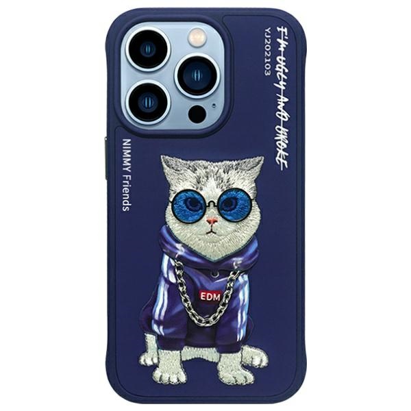 Nimmy Glasses Cool Cat dėklas iPhone 15 Pro Max - mėlynas