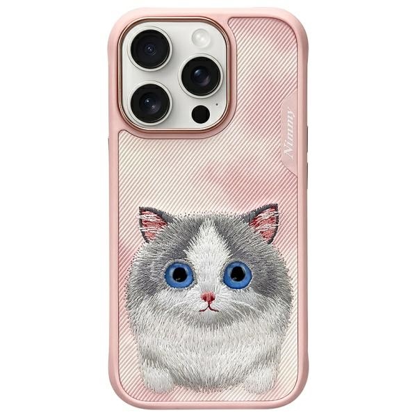 Nimmy Big Eyed Pet 2.0 katės dėklas iPhone 16 Pro - rožinis