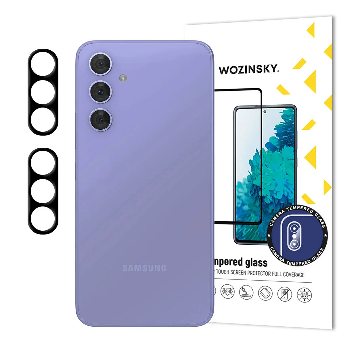 Juodas Wozinsky pilnas kameros stiklas Samsung Galaxy A17 / A17 5G, rinkinys 2