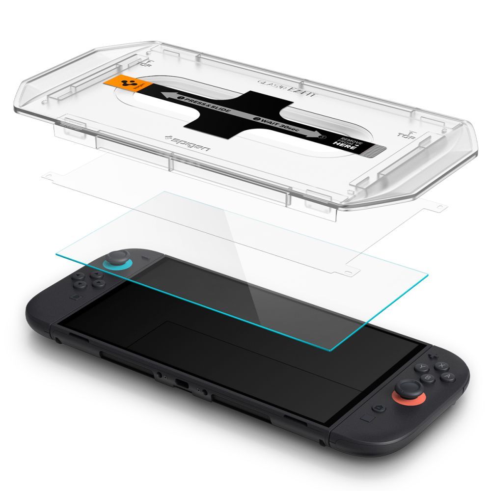 Spigen Glas.Tr "EZ FIT" grūdintas stiklas 2 vnt komplektas Nintendo Switch 2 - Skaidrus