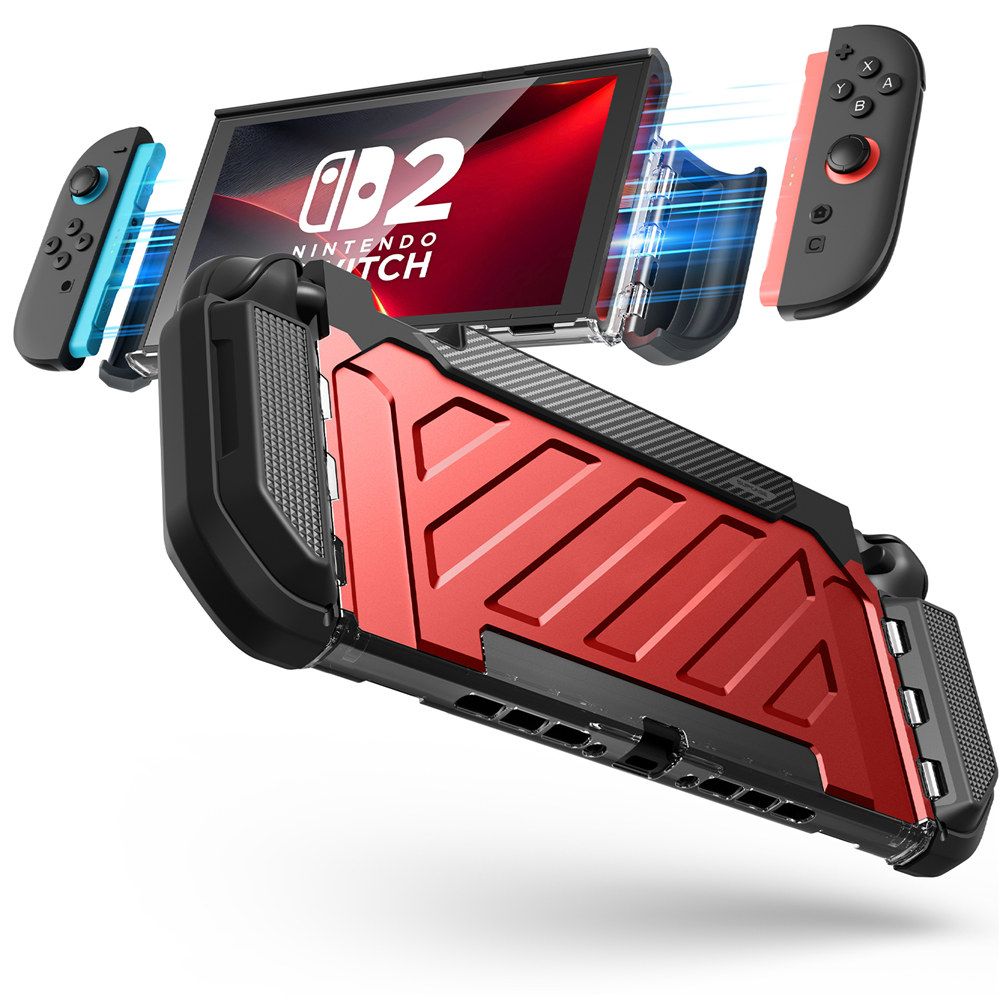 Supcase Unicorn Beetle Pro dėklas Nintendo Switch 2 - raudonas ir juodas