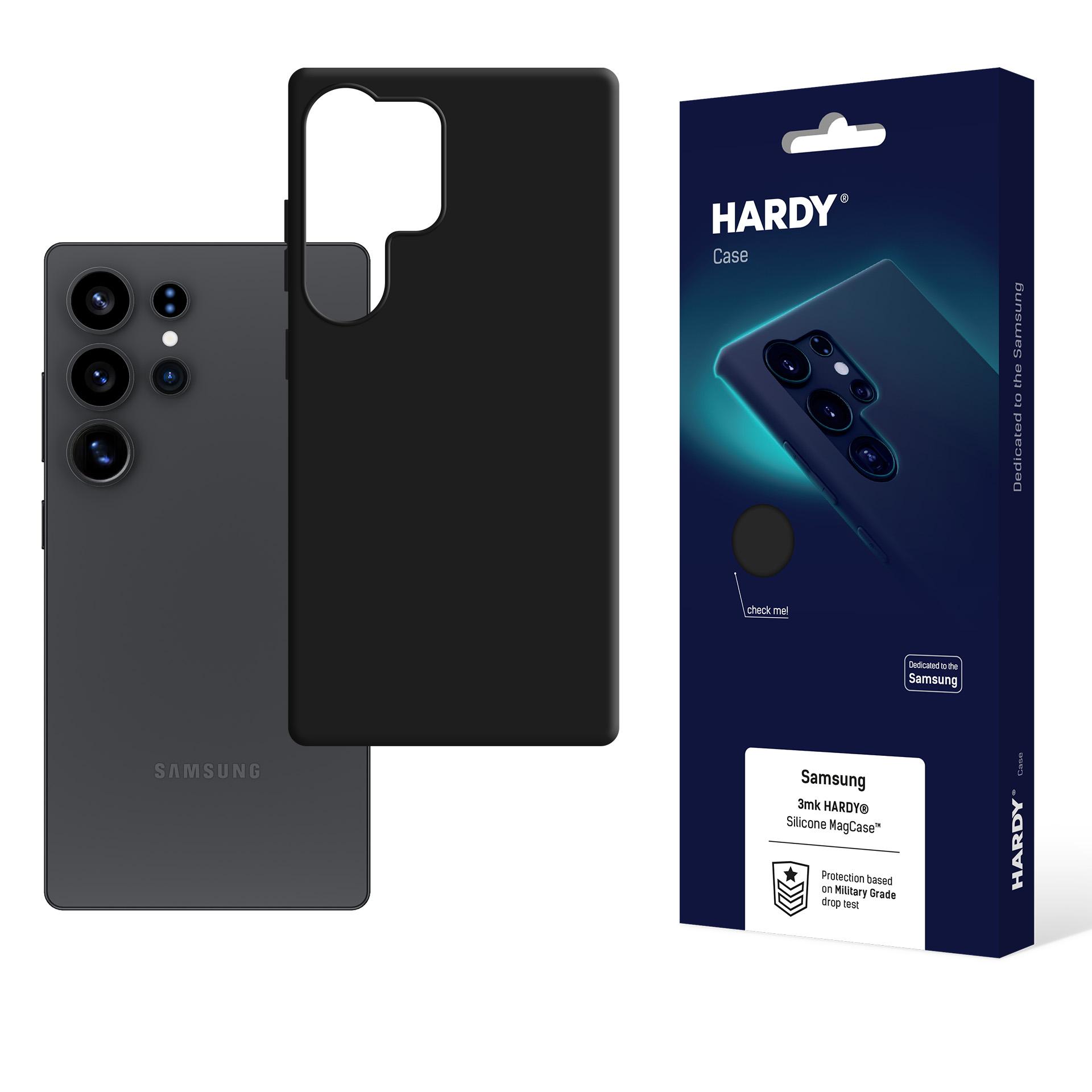 3mk Tvirtas MagSilicone MagSafe dėklas skirtas Samsung Galaxy S25 Ultra - juodas (m)